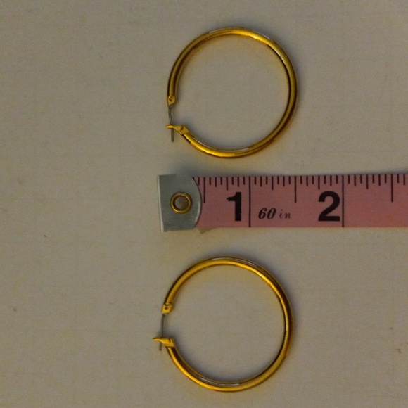 Pair of Gold Plated Hoop Earrings. - Picture 5 of 5